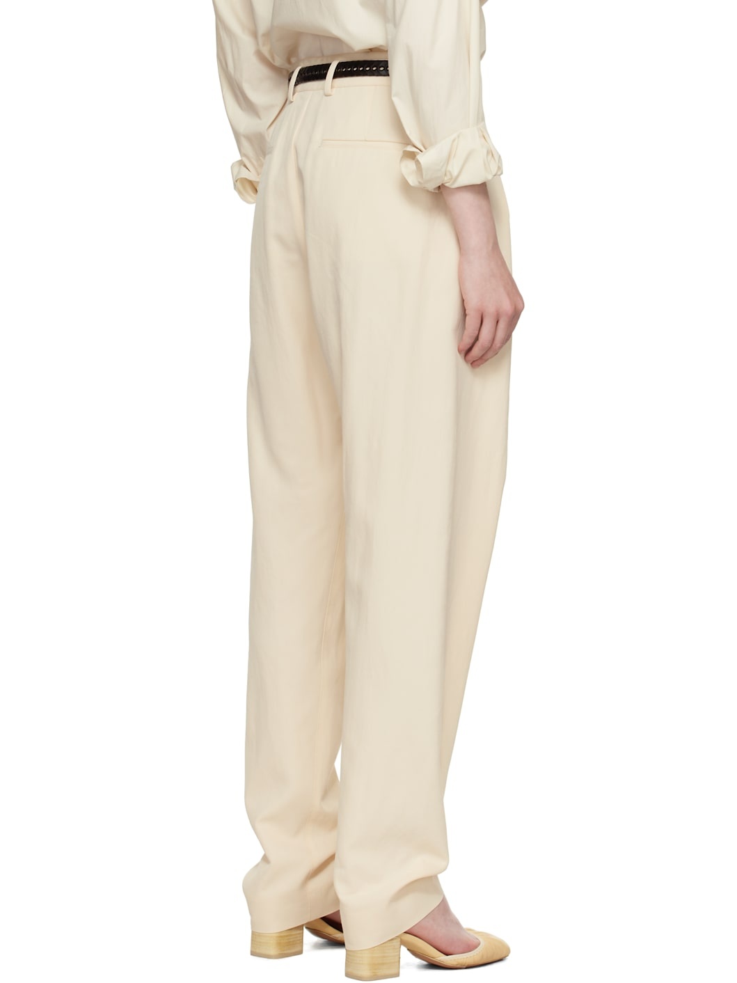 Off-White Pleated Tailored Trousers - 3