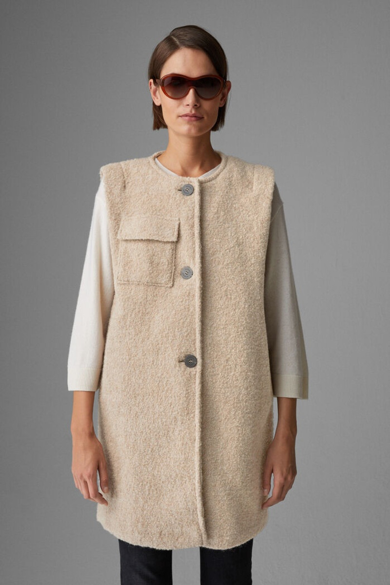 Juno Alpaca and pure new wool waistcoat in Beige 2
