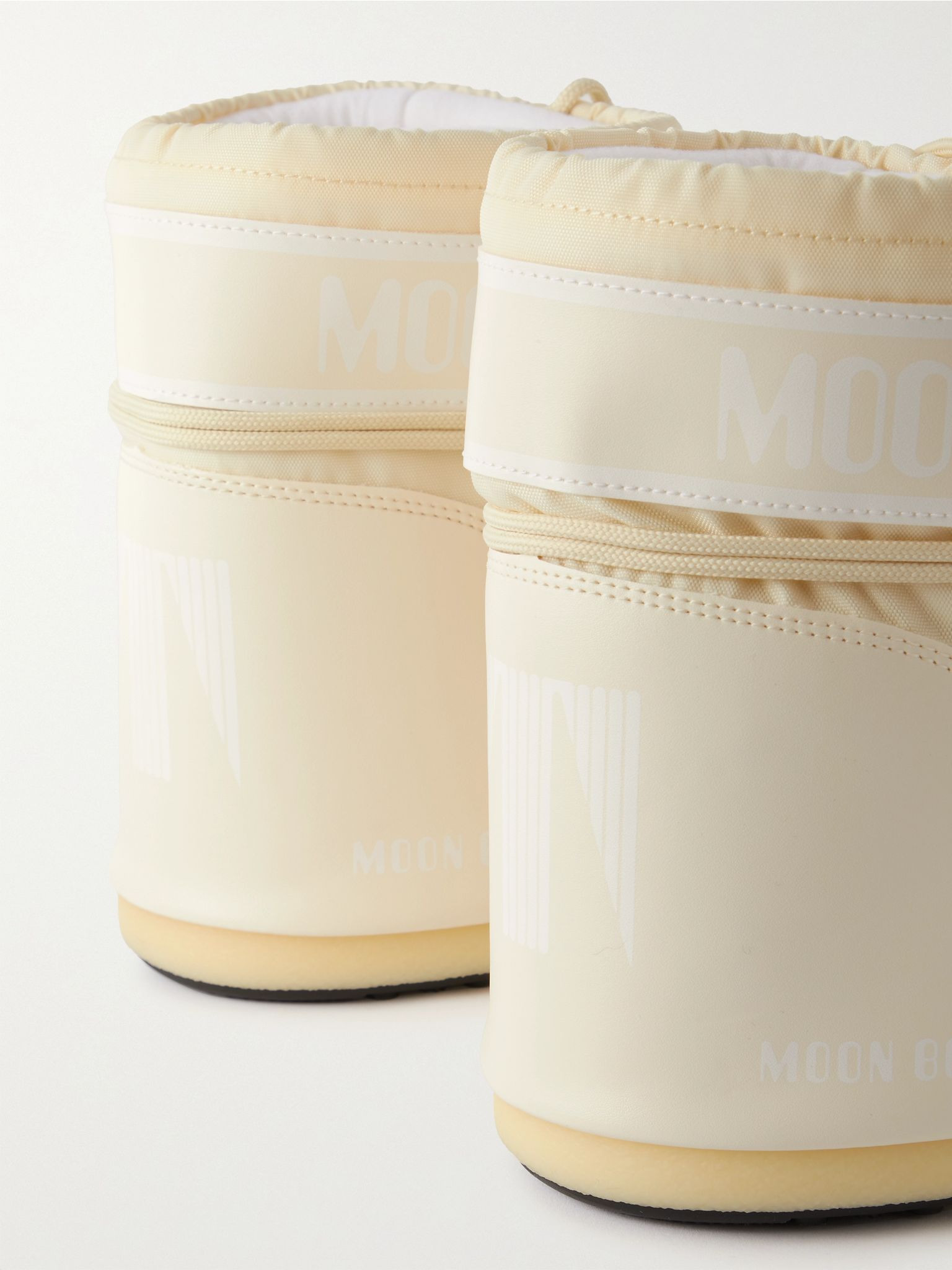 Icon Low shell and faux leather snow boots Cream - 4