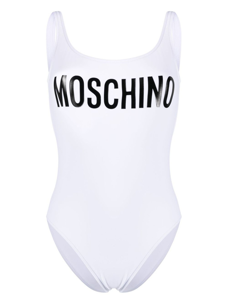 logo-print open-back swimsuit 1