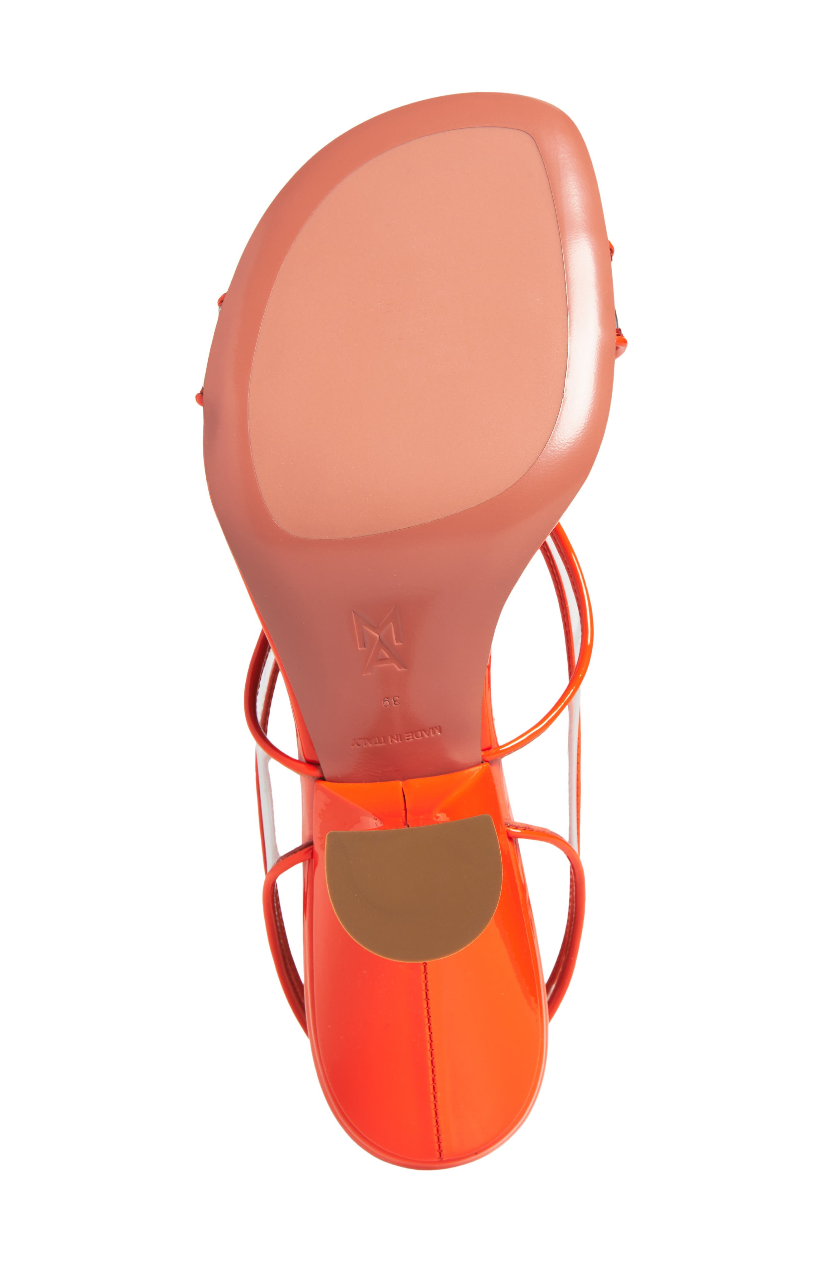 Amina Muaddi Lena Slingback Sandal in Patent Orange/Transparent at Nordstrom - 6