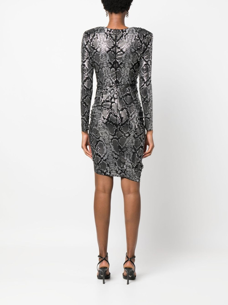 plunging V-neck rhinestone minidress 4