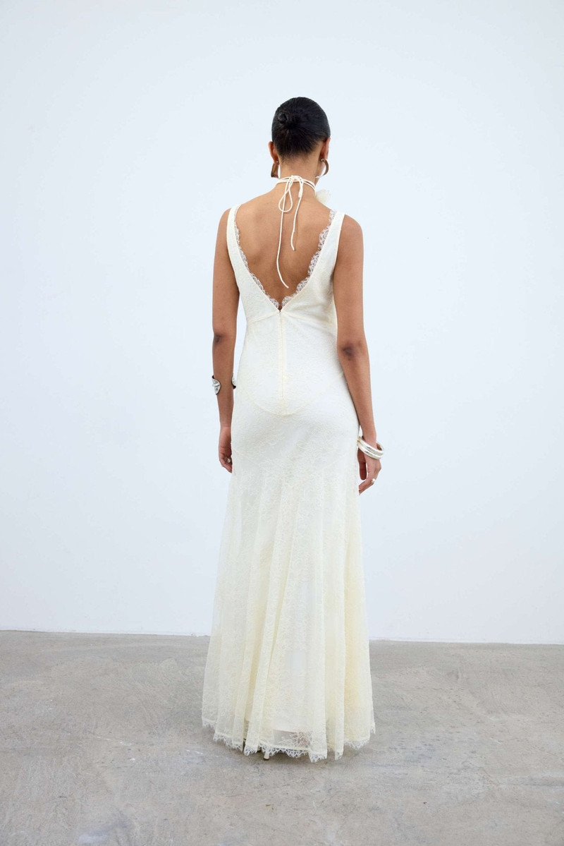 ADOLPHUS MAXI DRESS IN IVORY LACE 8