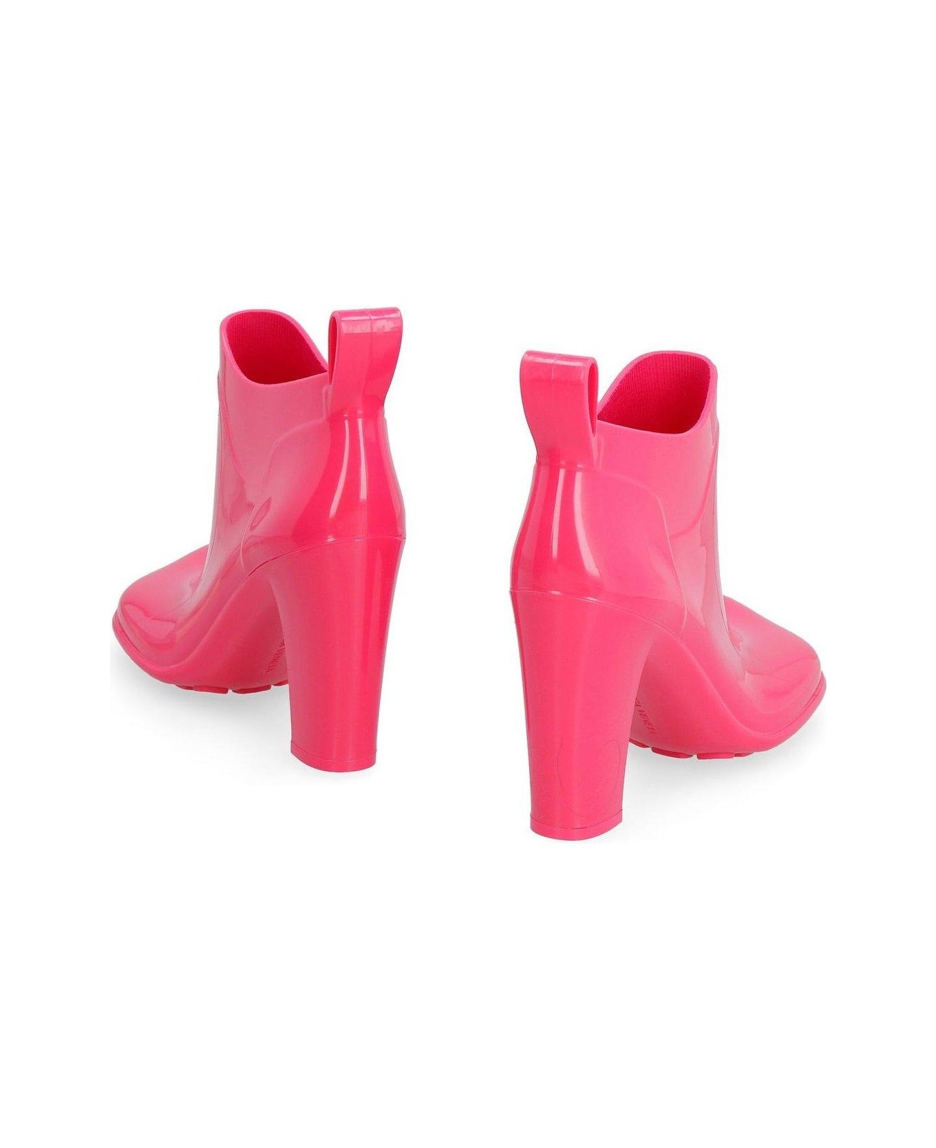 Fuchsia Rubber Shine High Boots - 3