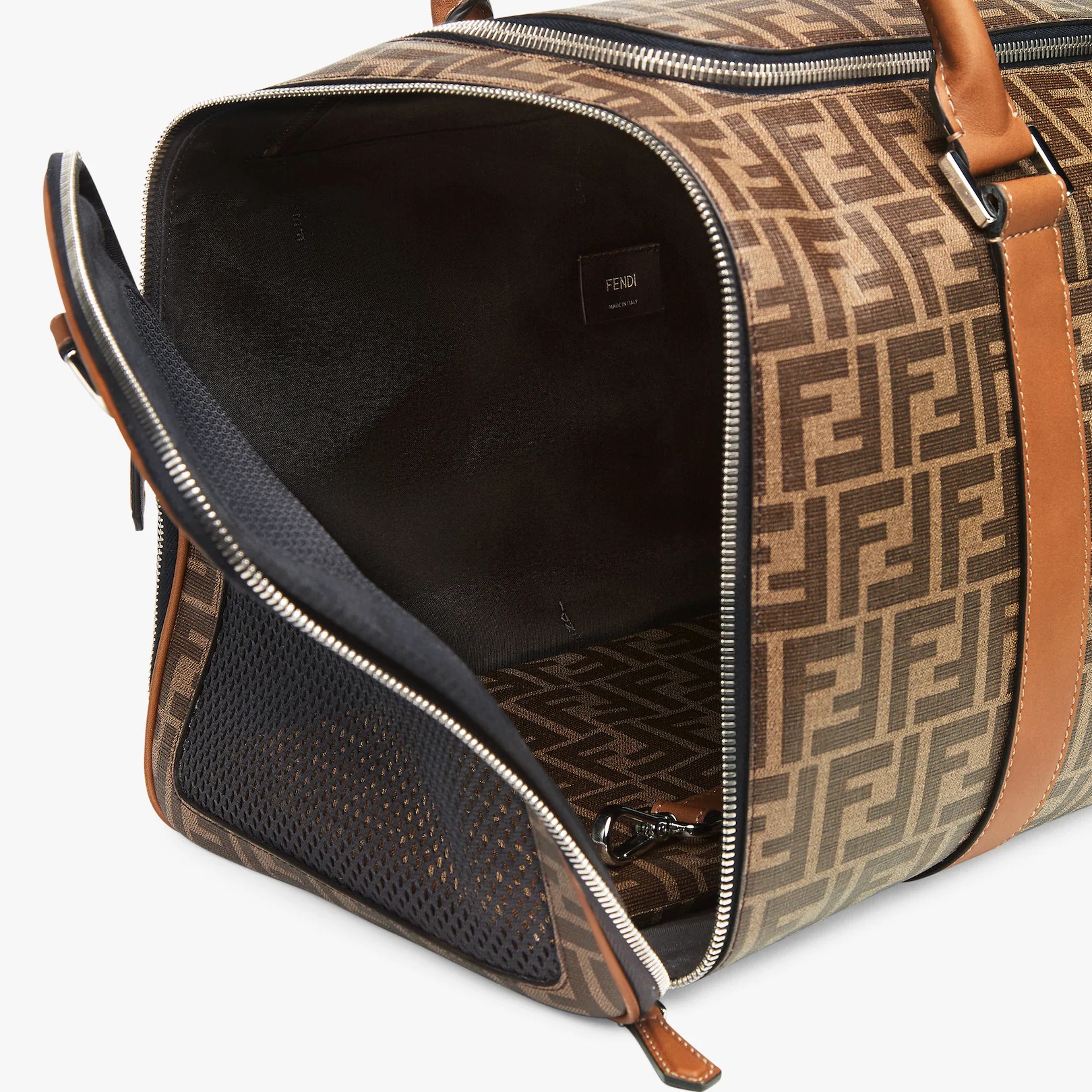 Brown fabric dog carrier - 4