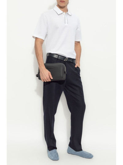 Brioni cotton-piquÃ© logo polo shirt outlook