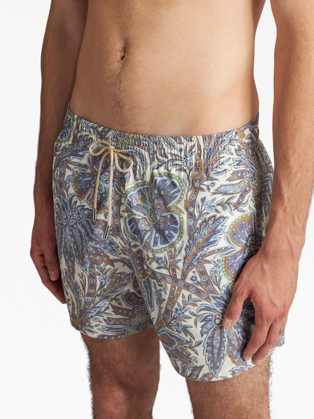 paisley foliage-print swim shorts - 4