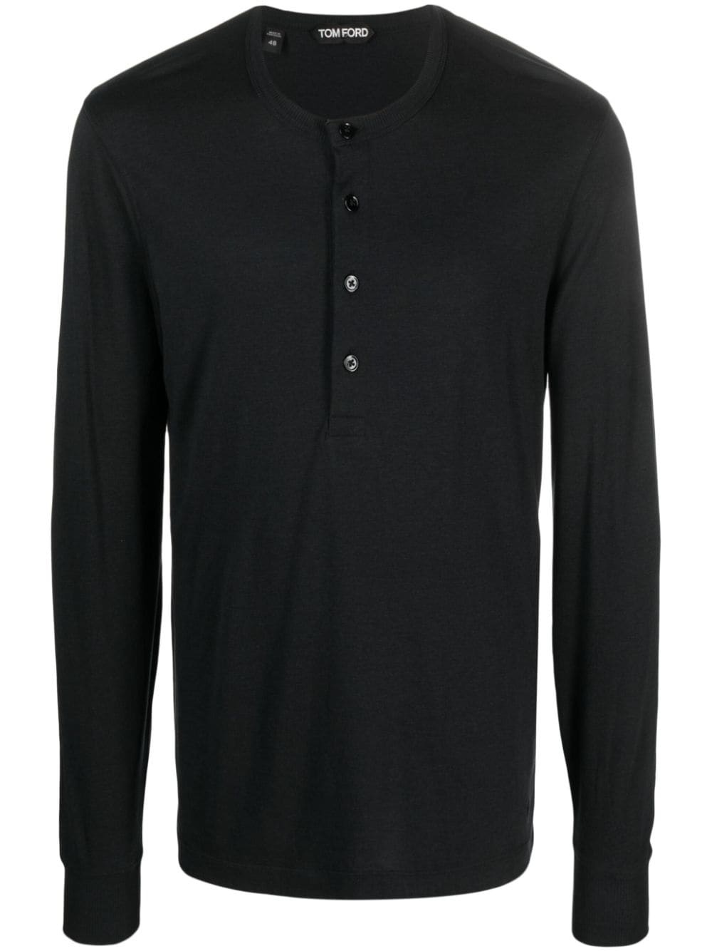 long-sleeve Henley T-shirt - 1