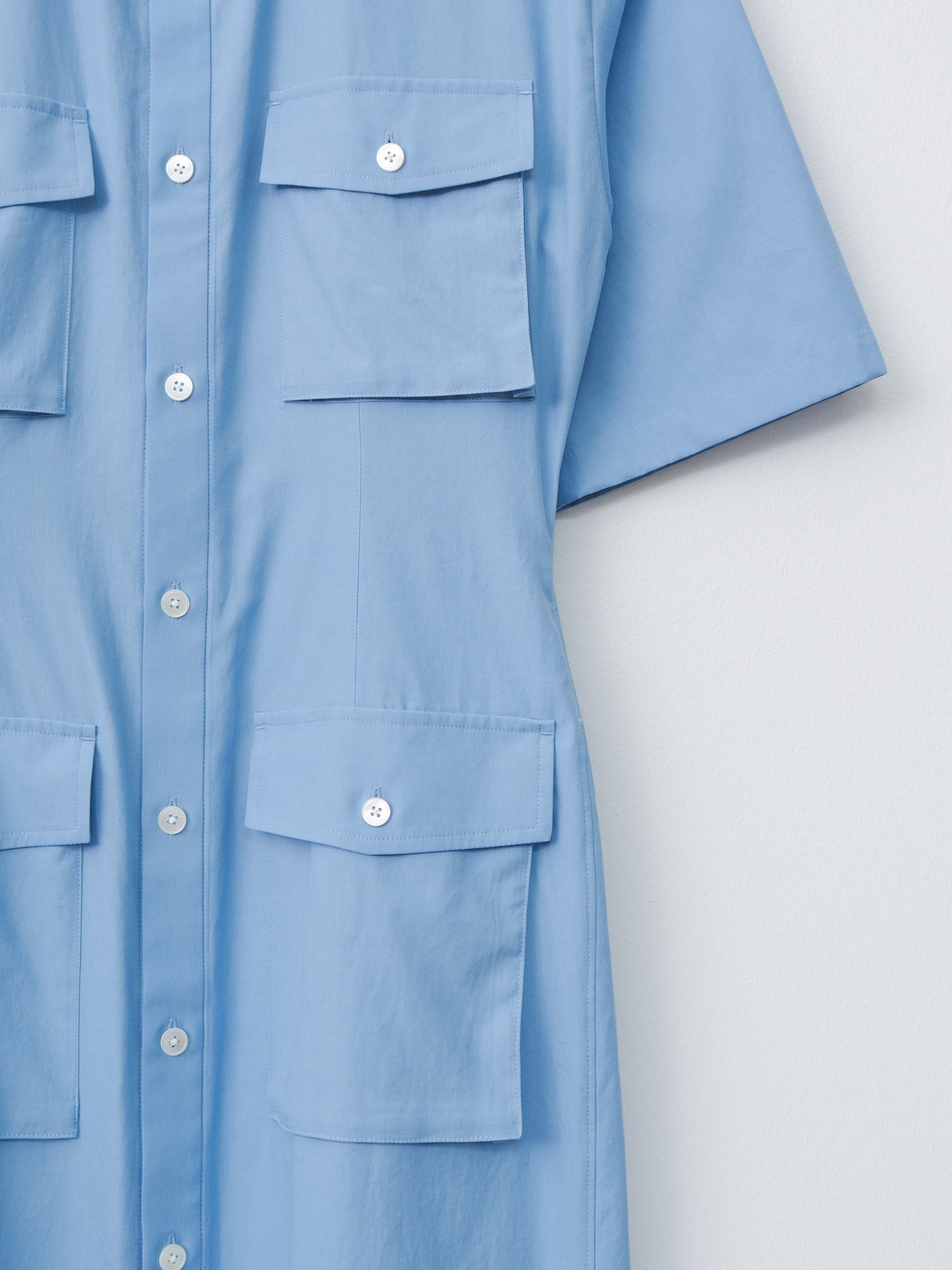 Washed Finx Twill Shirt Dress - Blue - 6