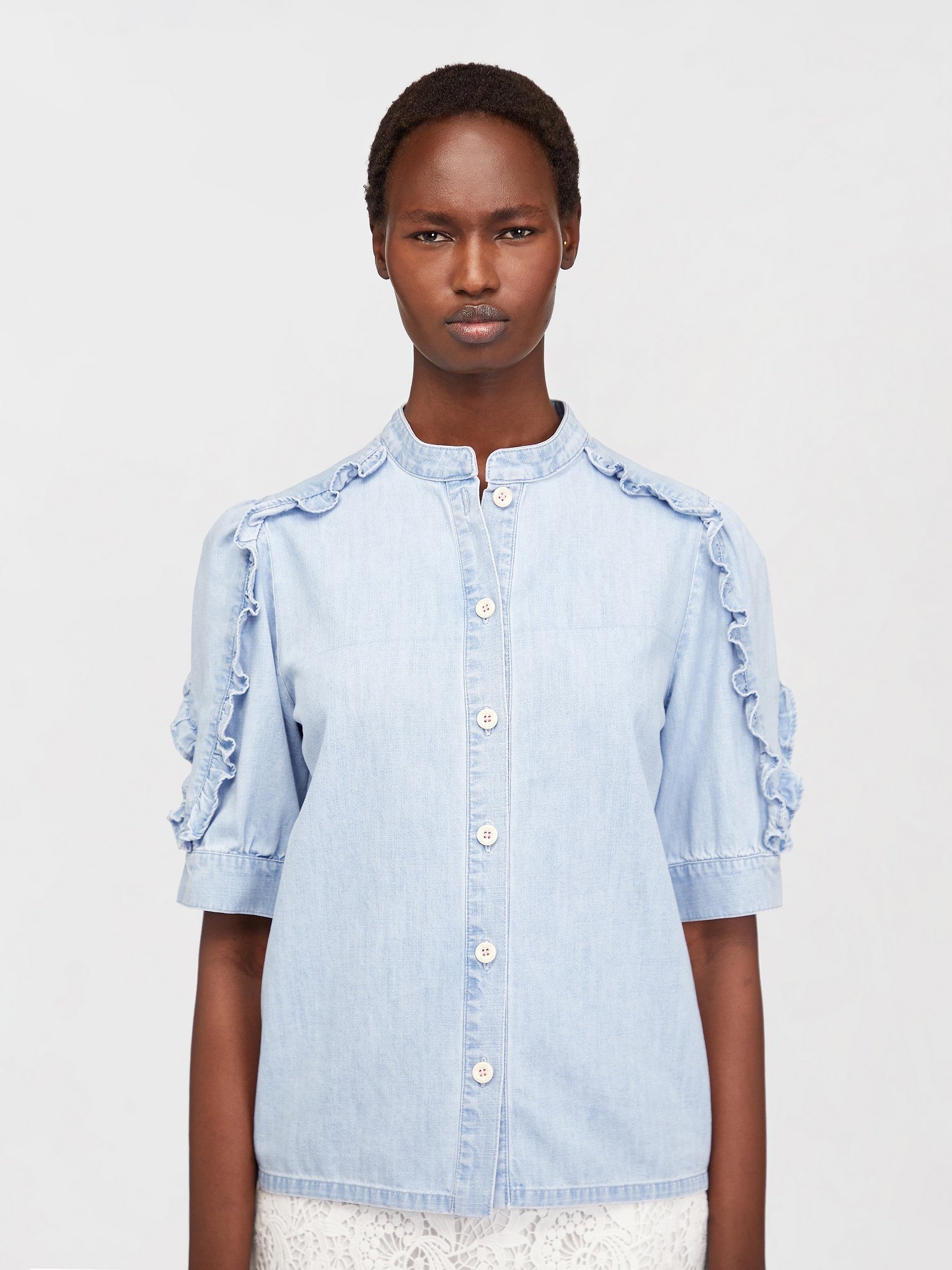 CHAMBRAY DENIM TOP - 3