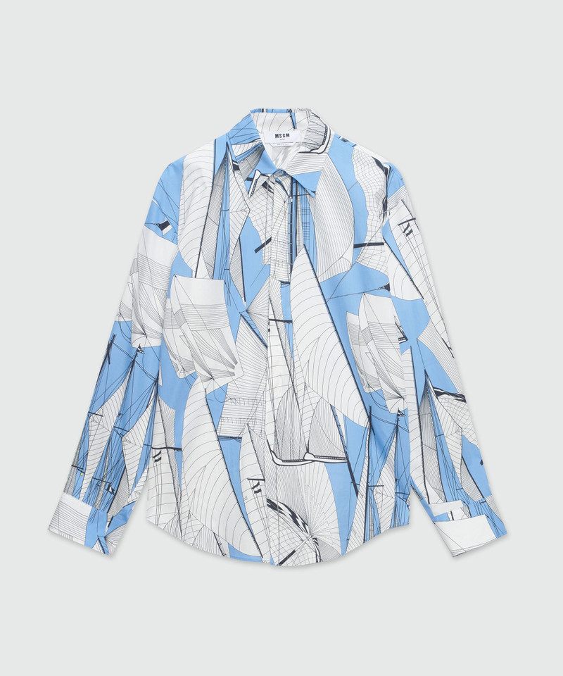 "Sail race" print poplin shirt 1