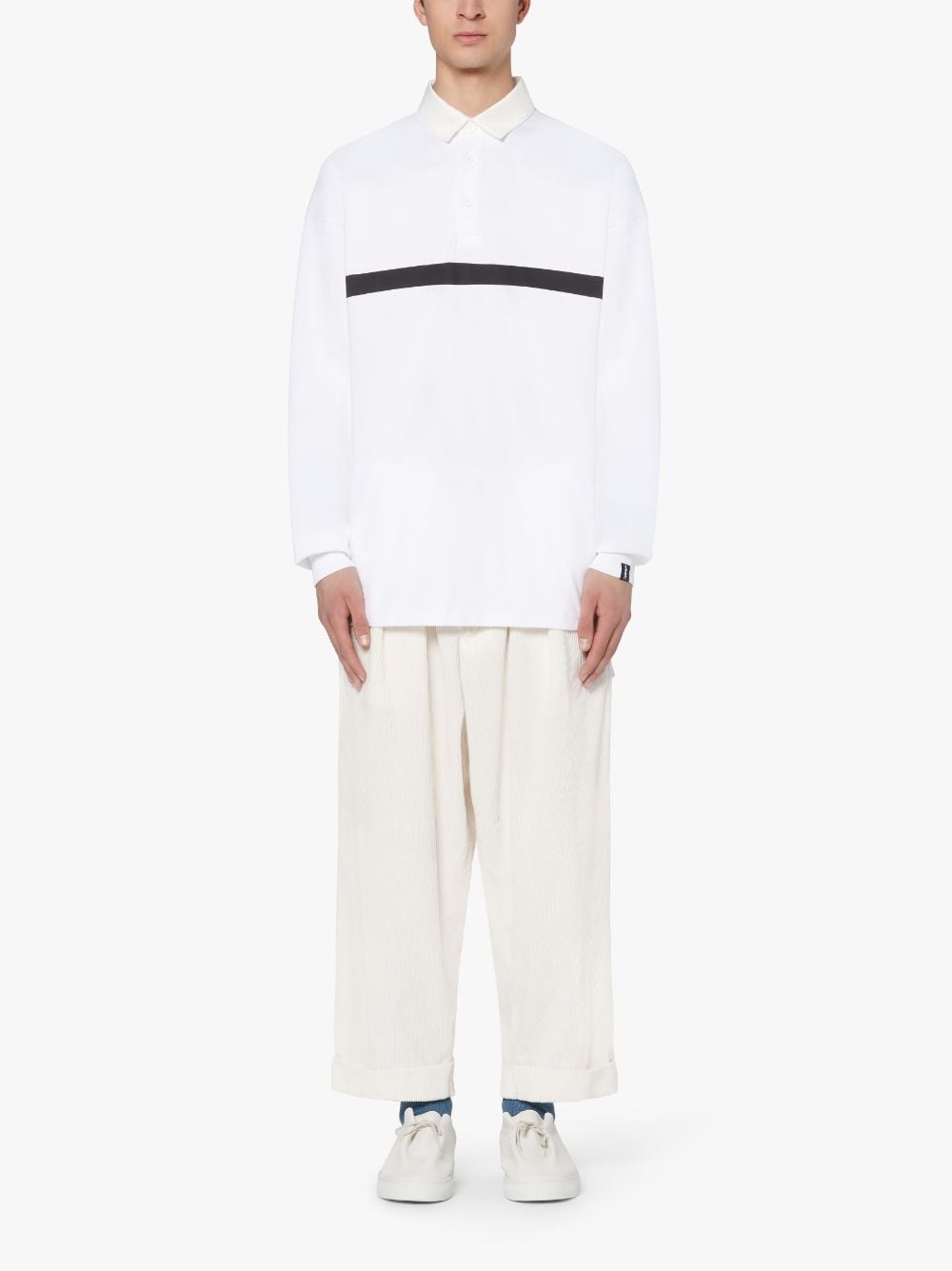 WHITE X BLACK COTTON RUGBY SHIRT | GJM-210 - 2
