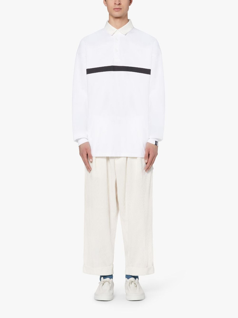 Mackintosh WHITE X BLACK COTTON RUGBY SHIRT | GJM-210 outlook