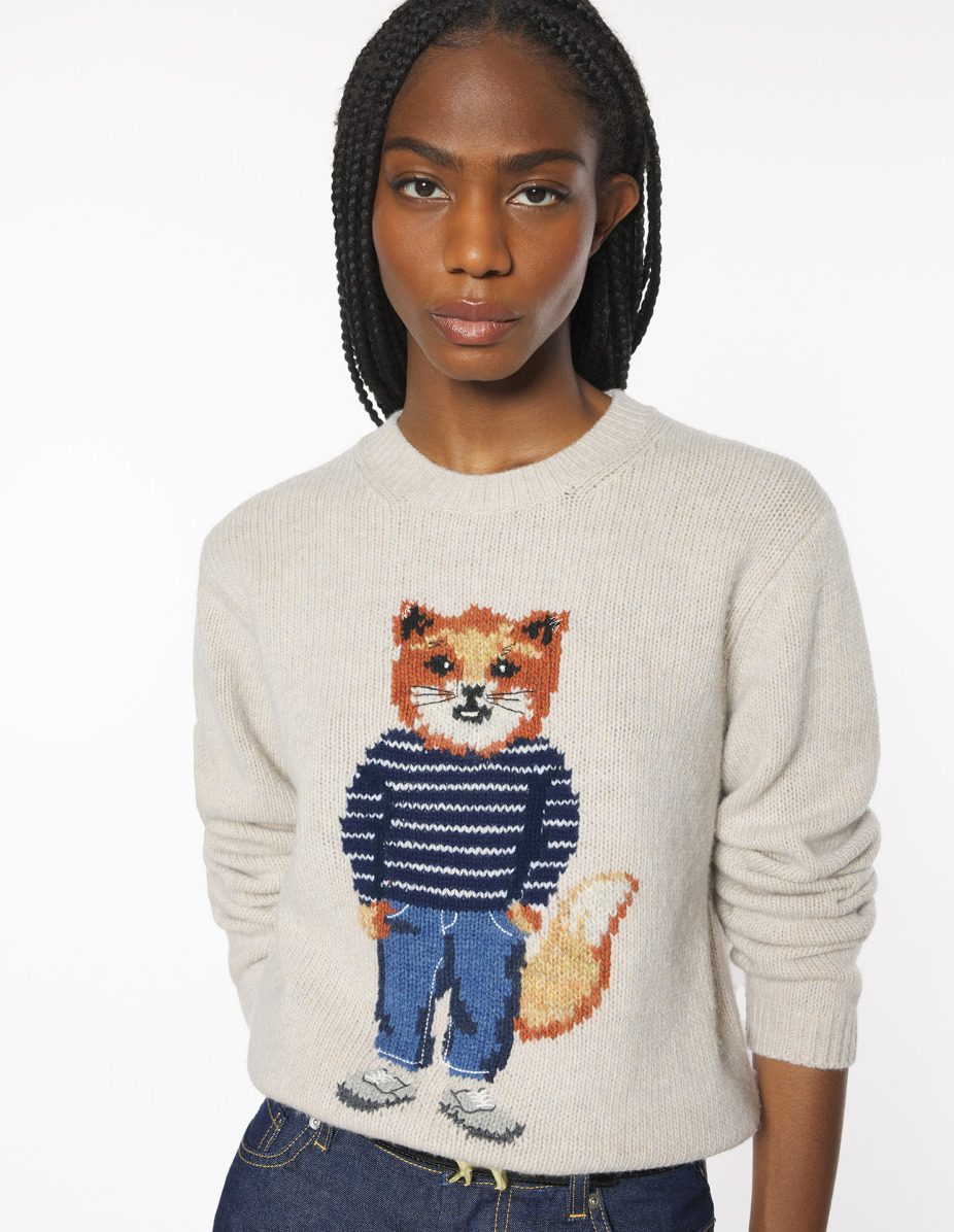 DRESSED FOX INTARSIA WOOL JUMPER - 4