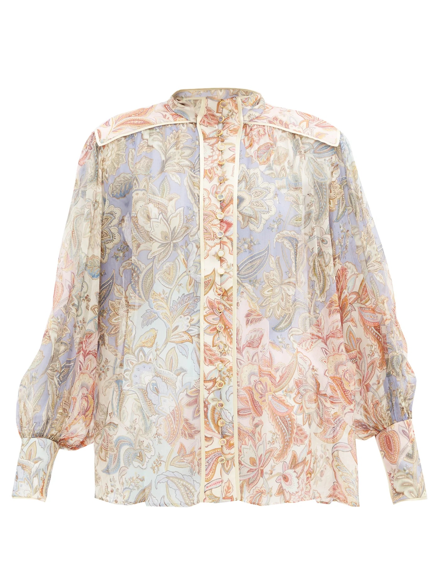 Lucky Bound floral-print silk chiffon blouse - 1