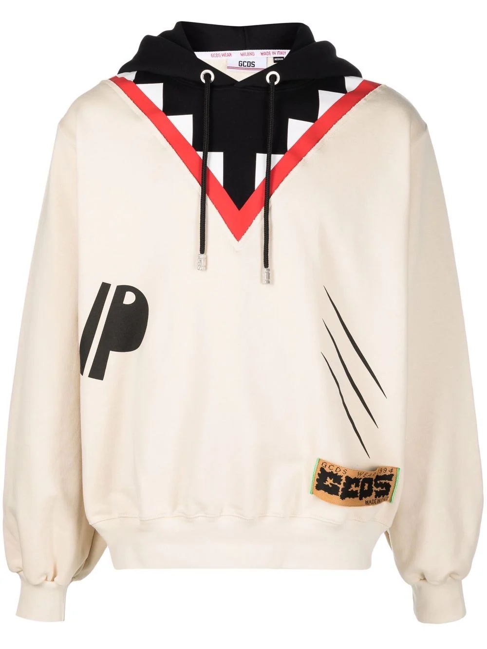 graphic-logo print hoodie - 1