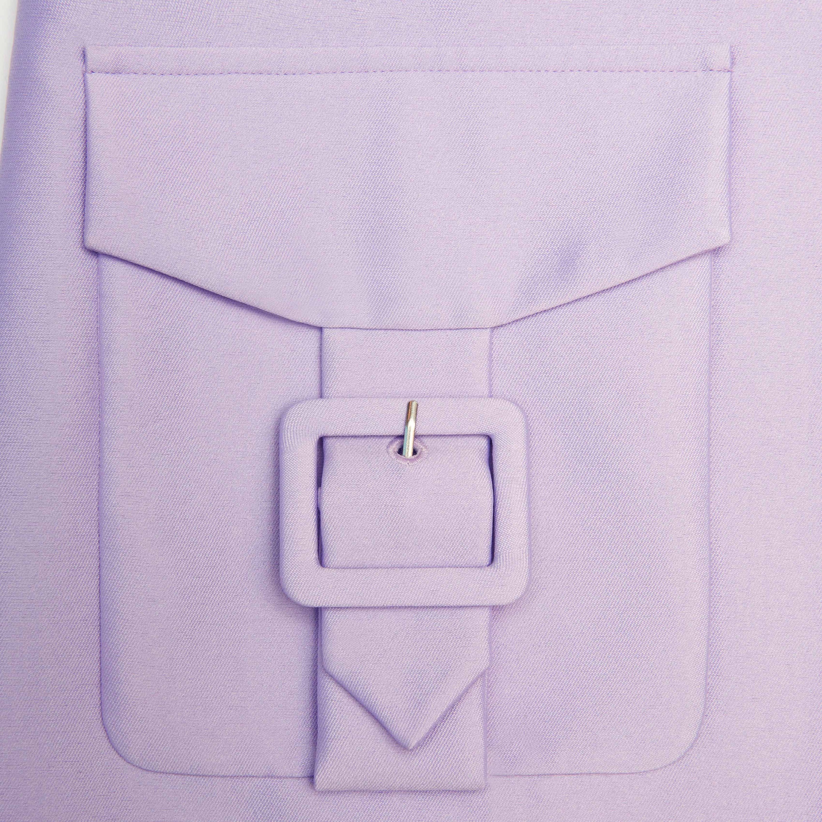Lilac Taffeta Mini Dress - 5