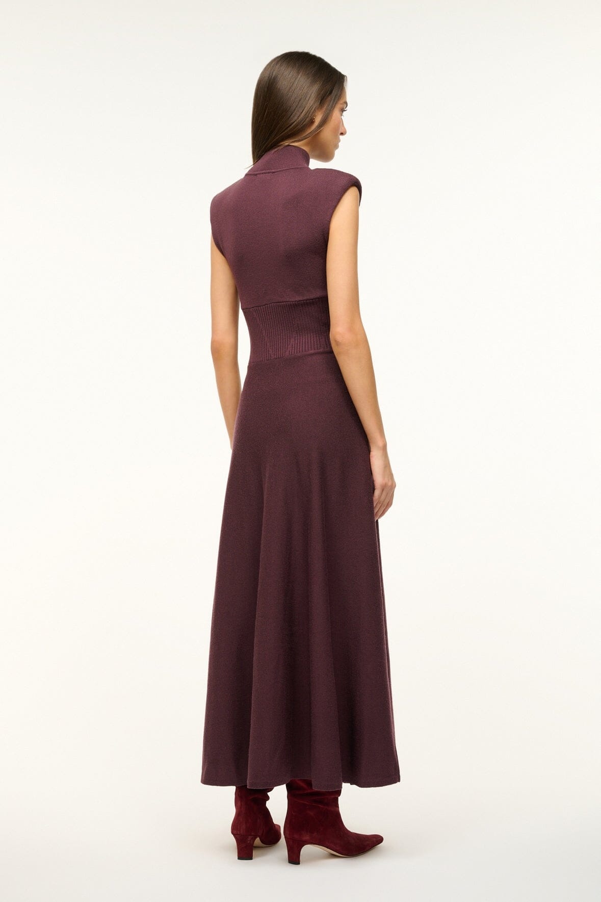 STAUD LAFAYETTE DRESS MERLOT - 6