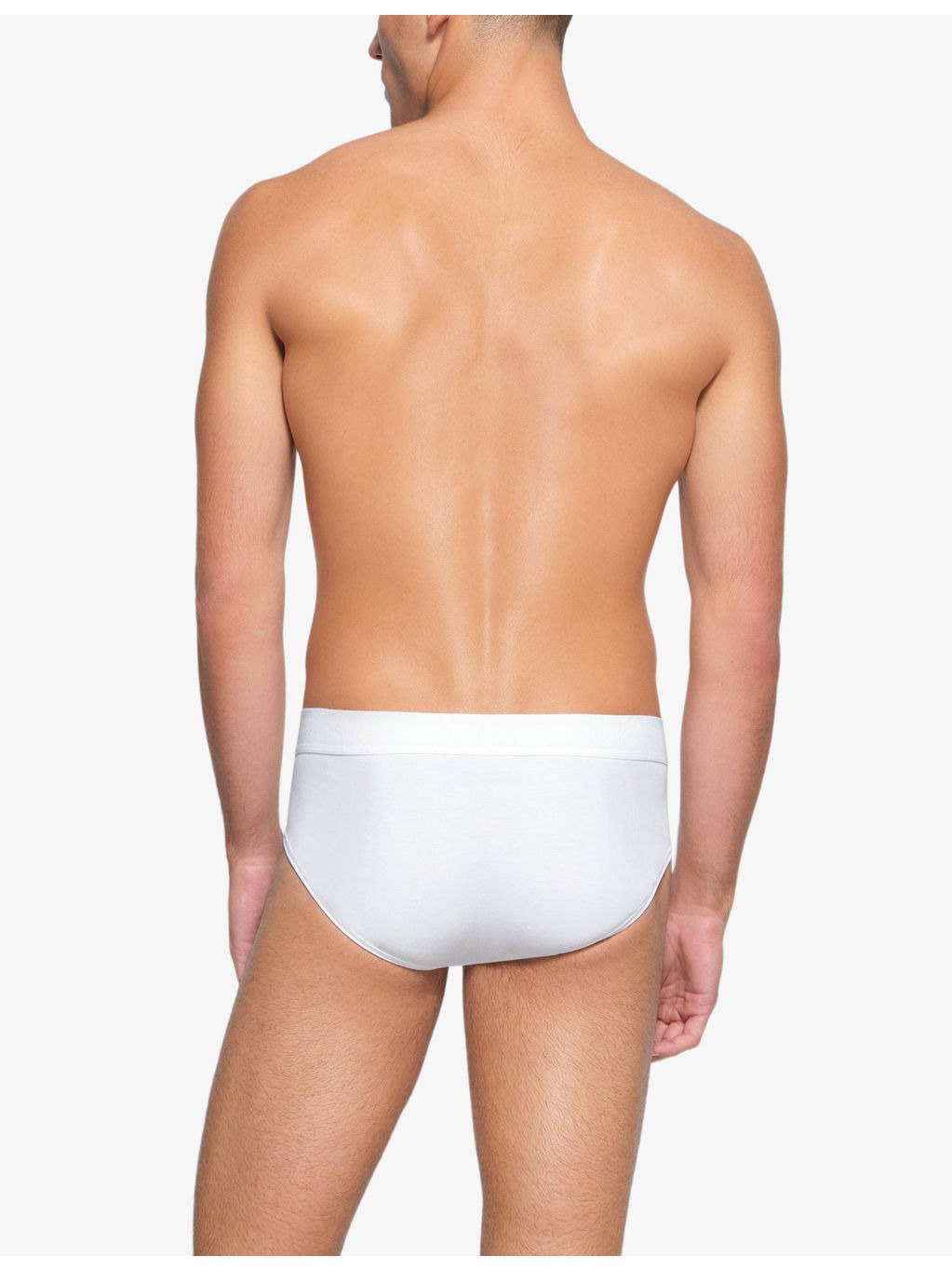 Branded-waistband pack of three stretch-cotton briefs - 3