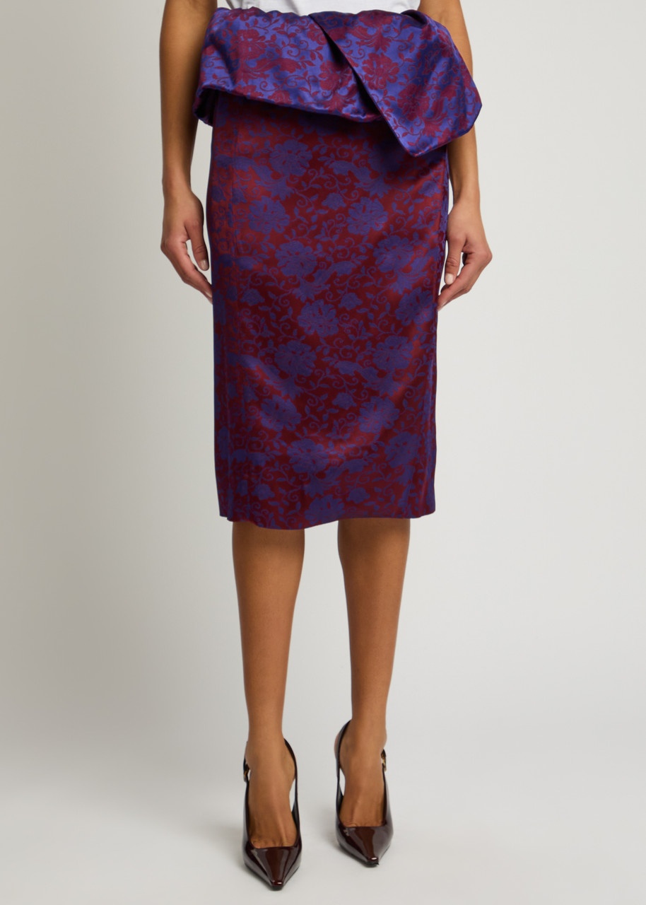 Dries Van Noten Santi Floral-jacquard Satin Midi Wrap Skirt - 2