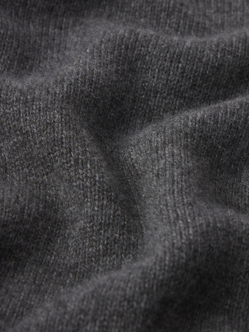FRAME Cashmere Gathered Sweater in Dark Gris Heather outlook