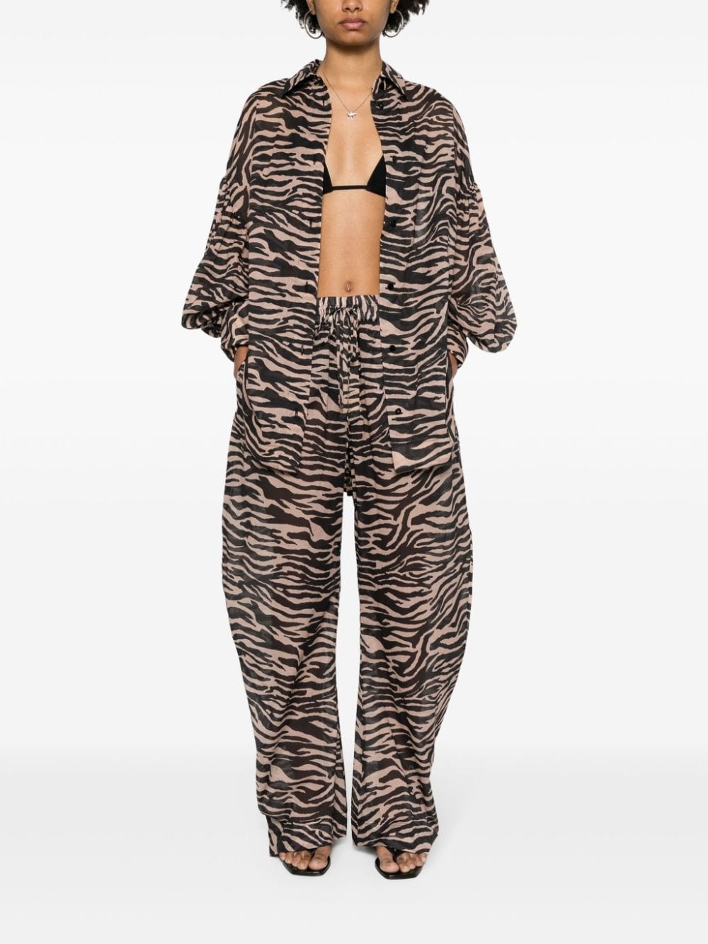 zebra-print cotton shirt - 2