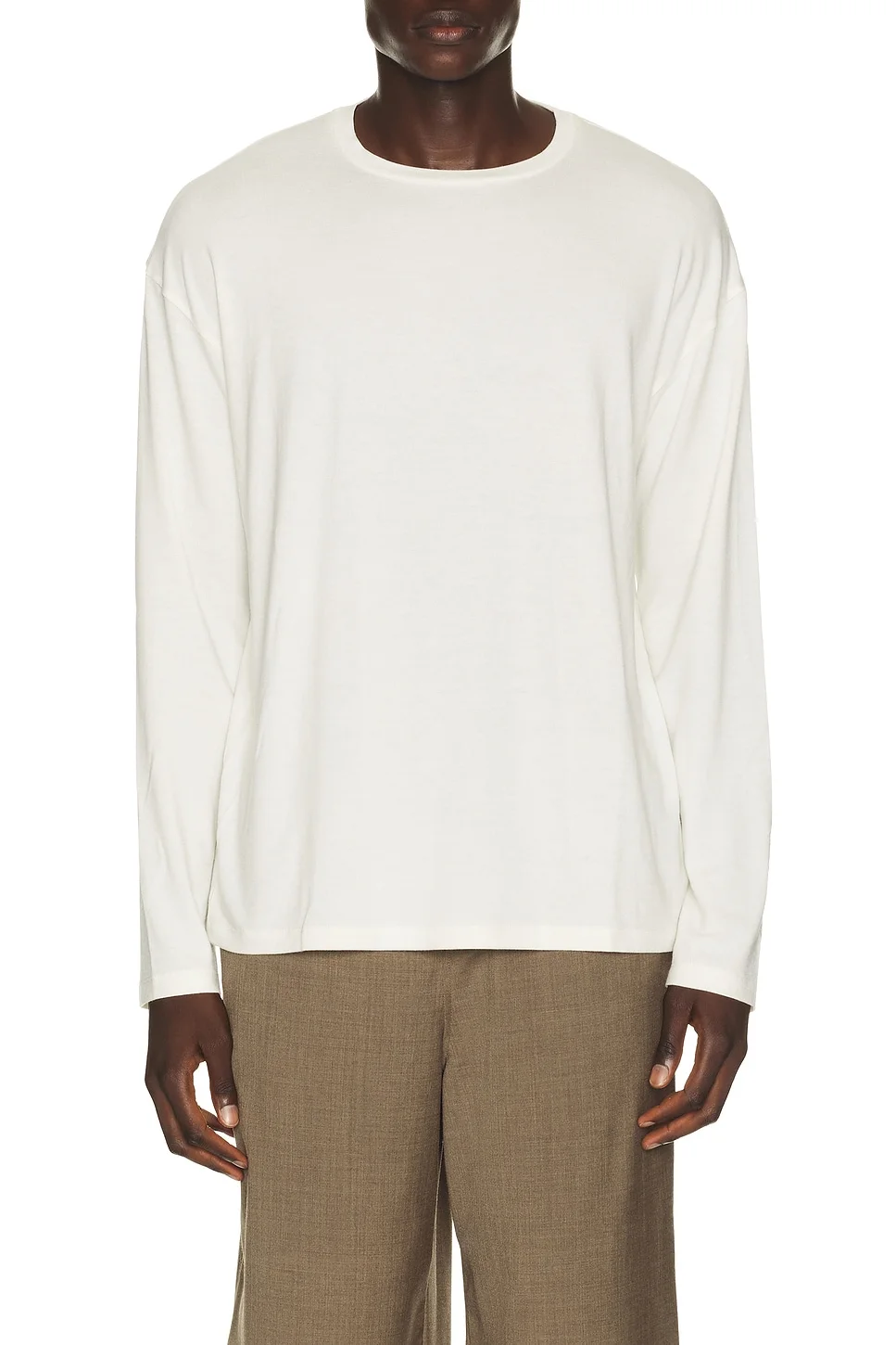 Wool Blend Long Sleeve Tee Shirt - 1