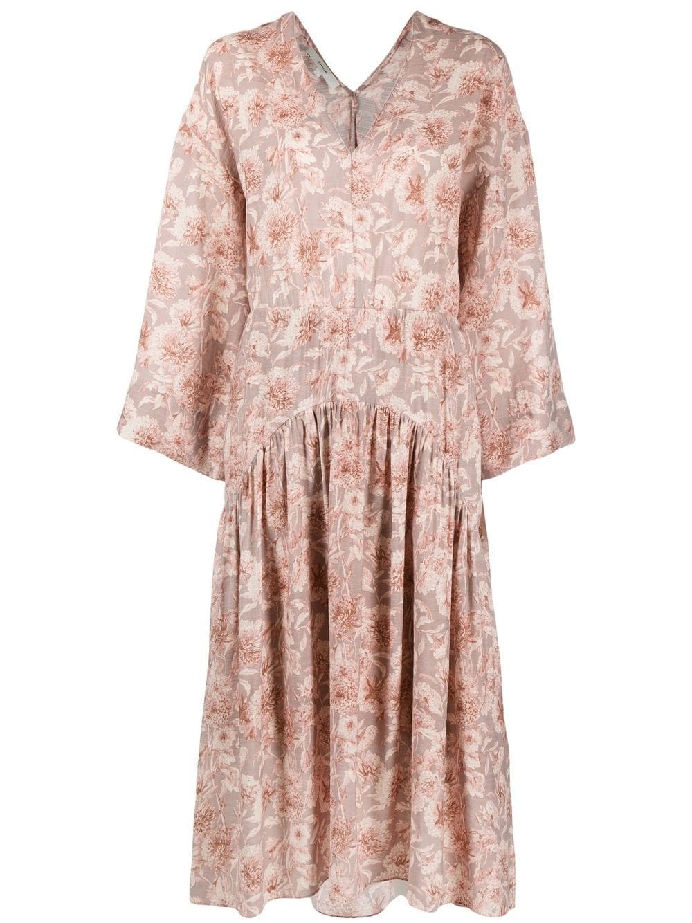 Dahlia floral-print V-neck dress - 1