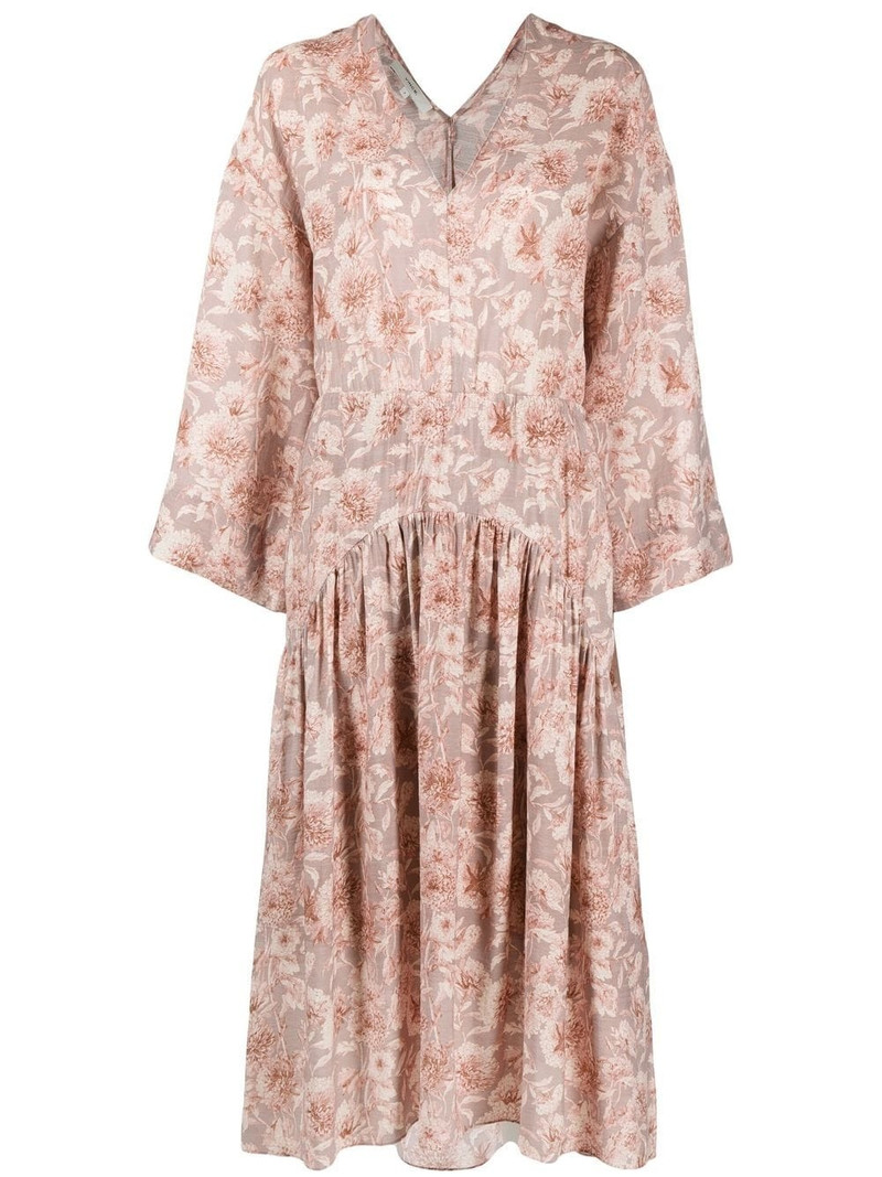 Dahlia floral-print V-neck dress 1