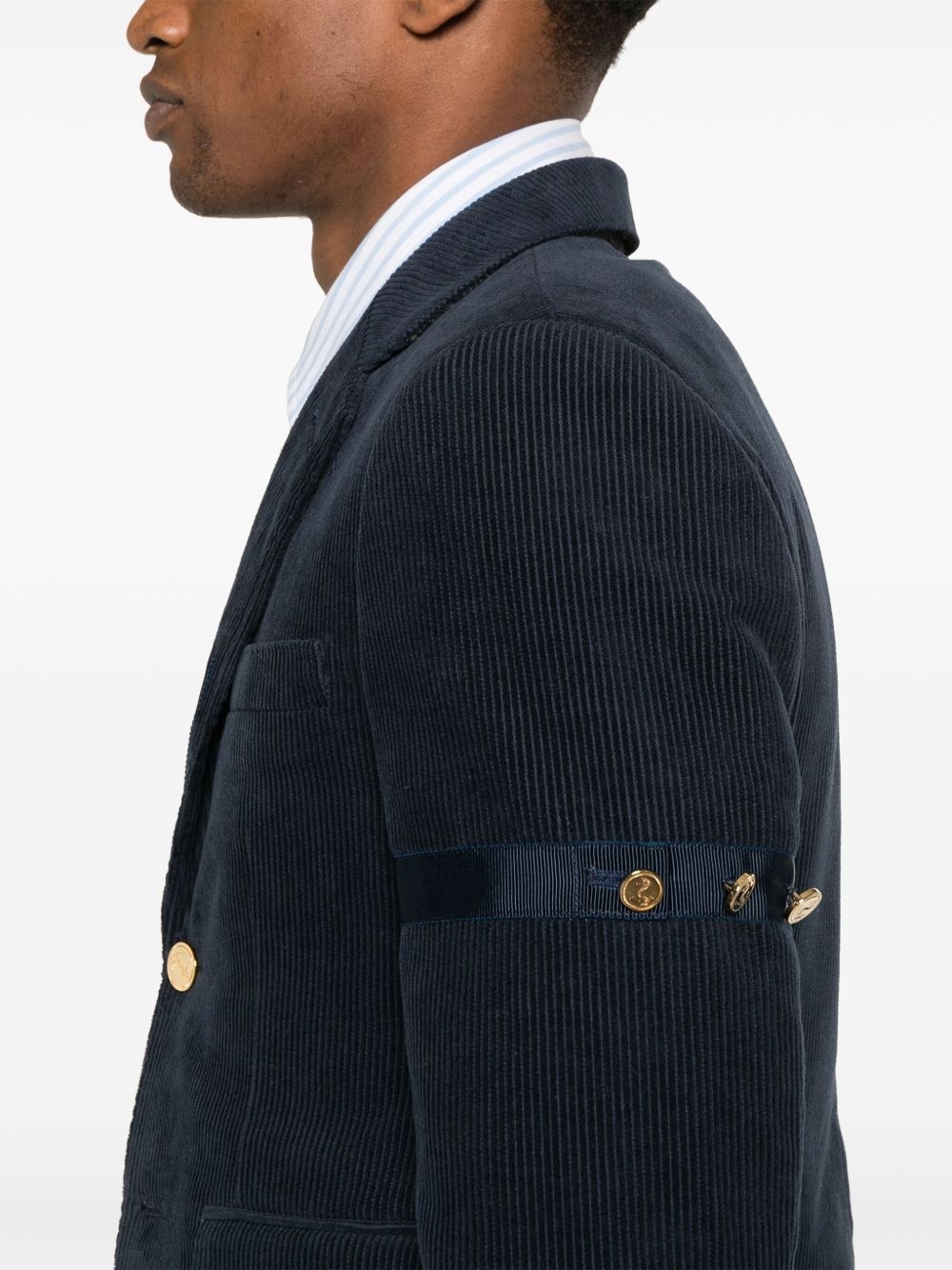 single-breasted corduroy blazer - 5