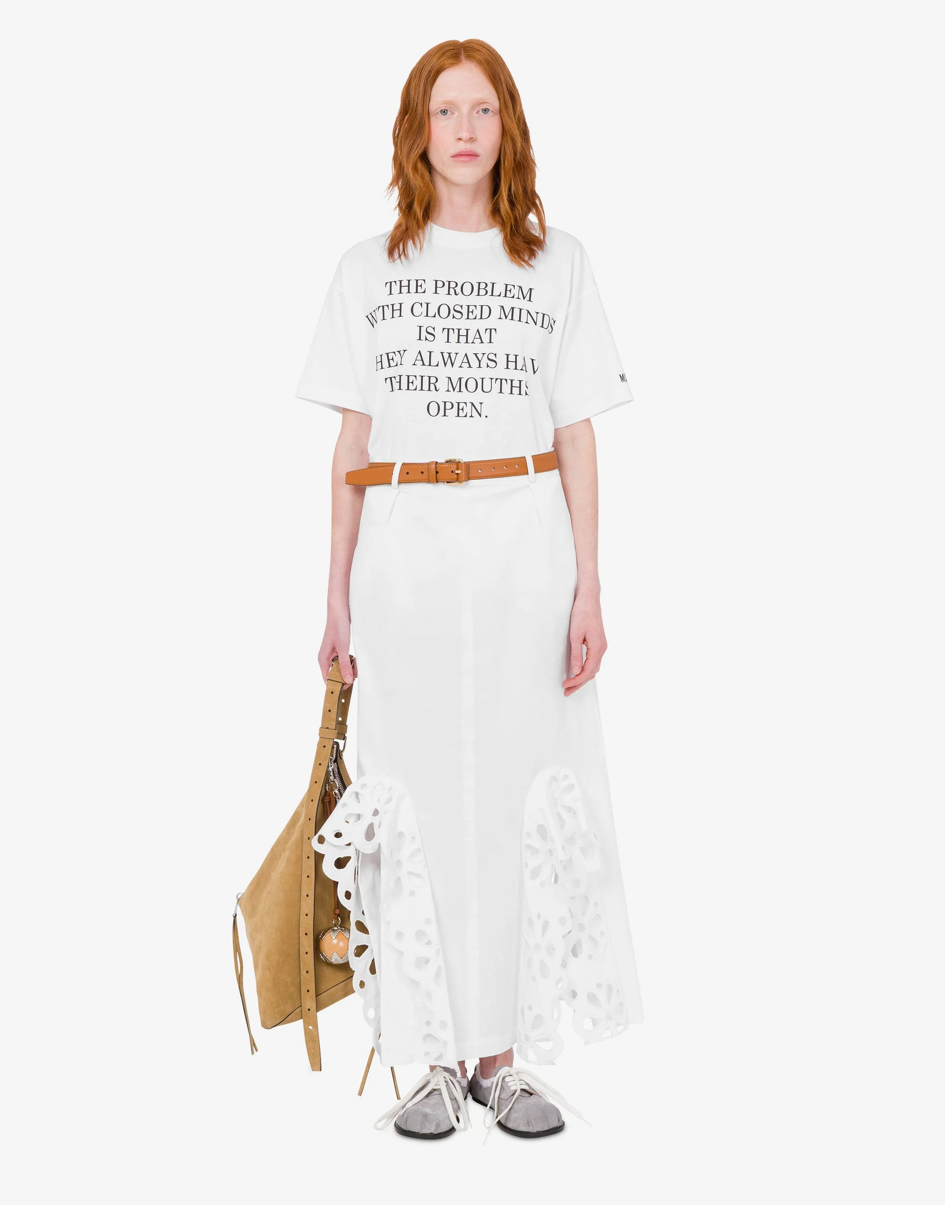 EMBROIDERED COTTON POPLIN SKIRT - 1