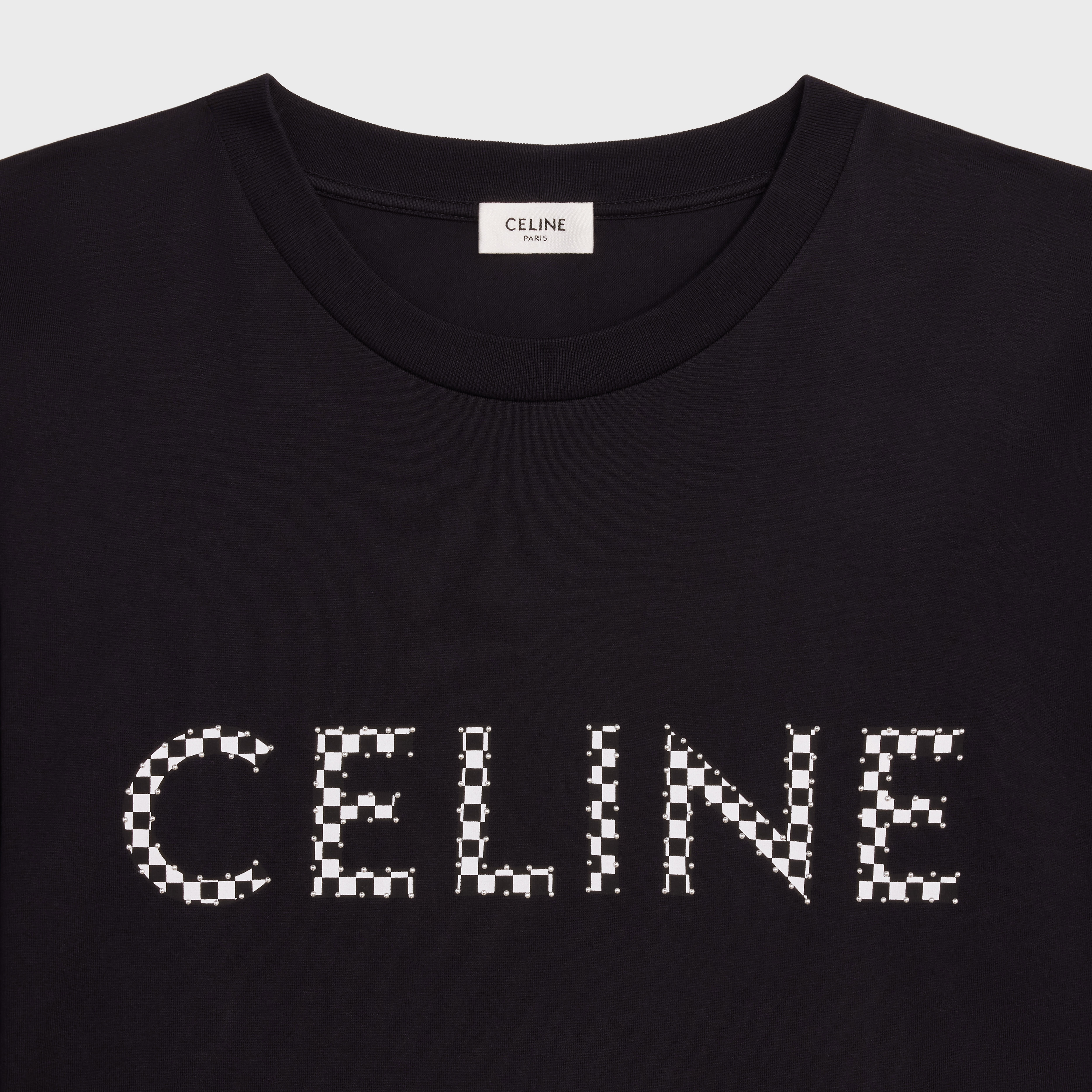 CELINE LOOSE T-SHIRT IN COTTON JERSEY WITH STUDS - 3