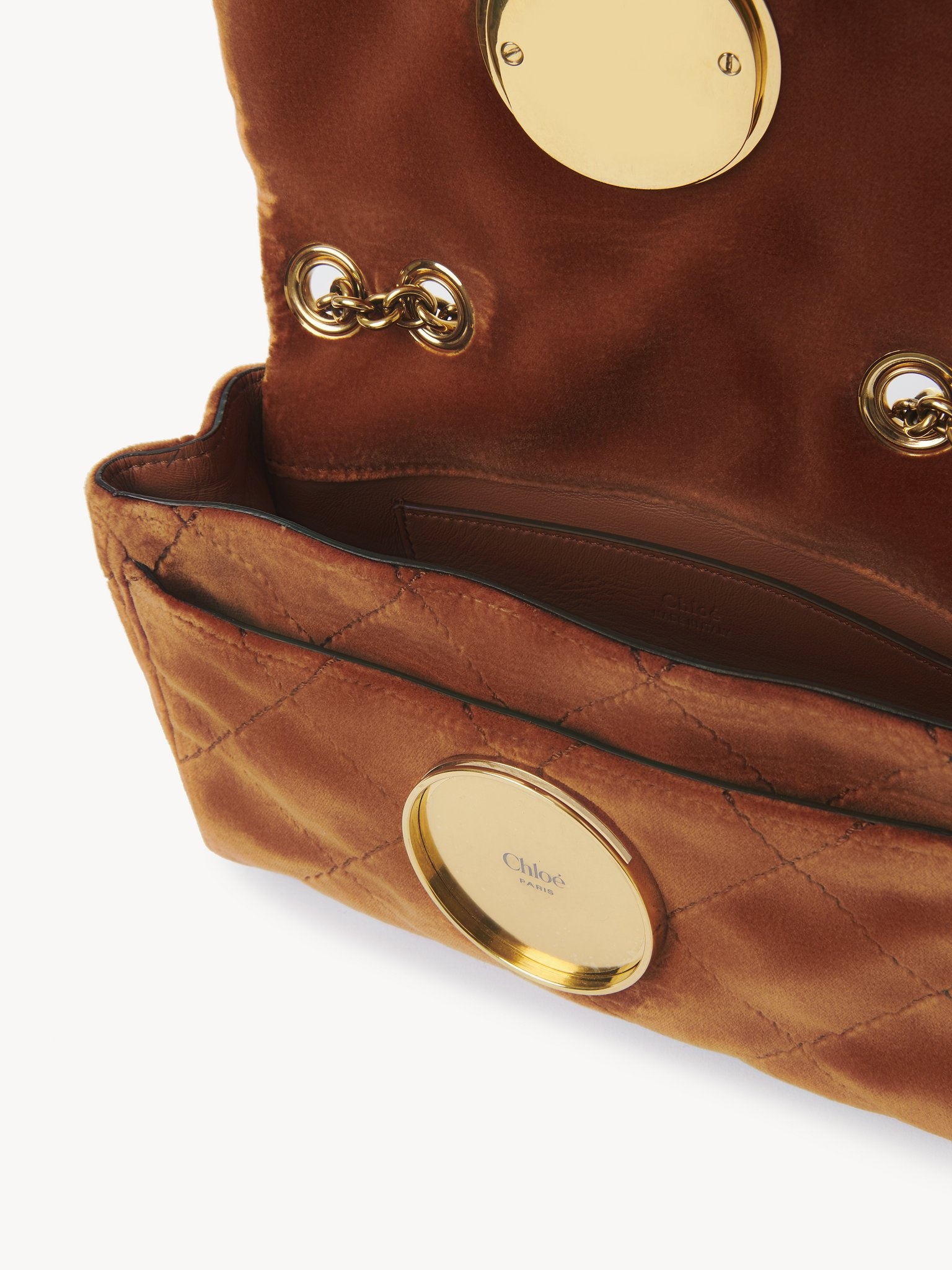 SMALL CHLOÉ HERITAGE SHOULDER BAG IN VELVET - 5