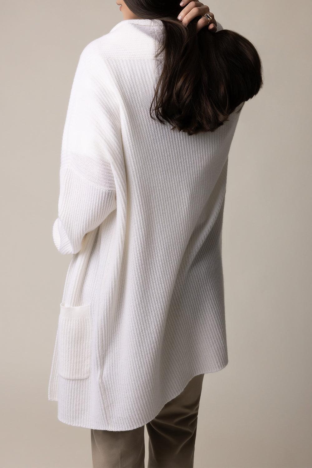 OPEN LONG CARDIGAN - FLEUR DE SEL - 4