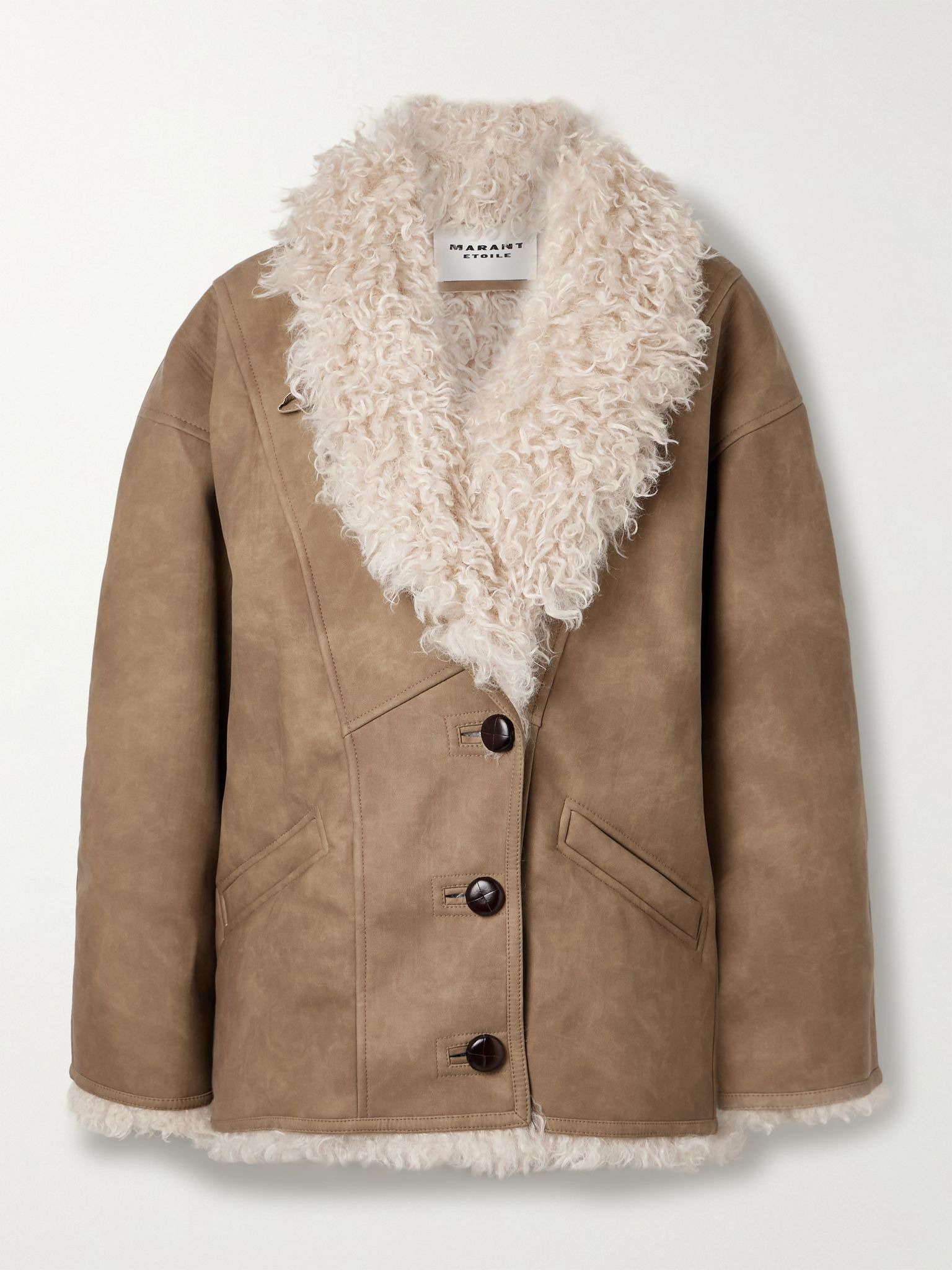 Clea fleece coat Taupe - 1