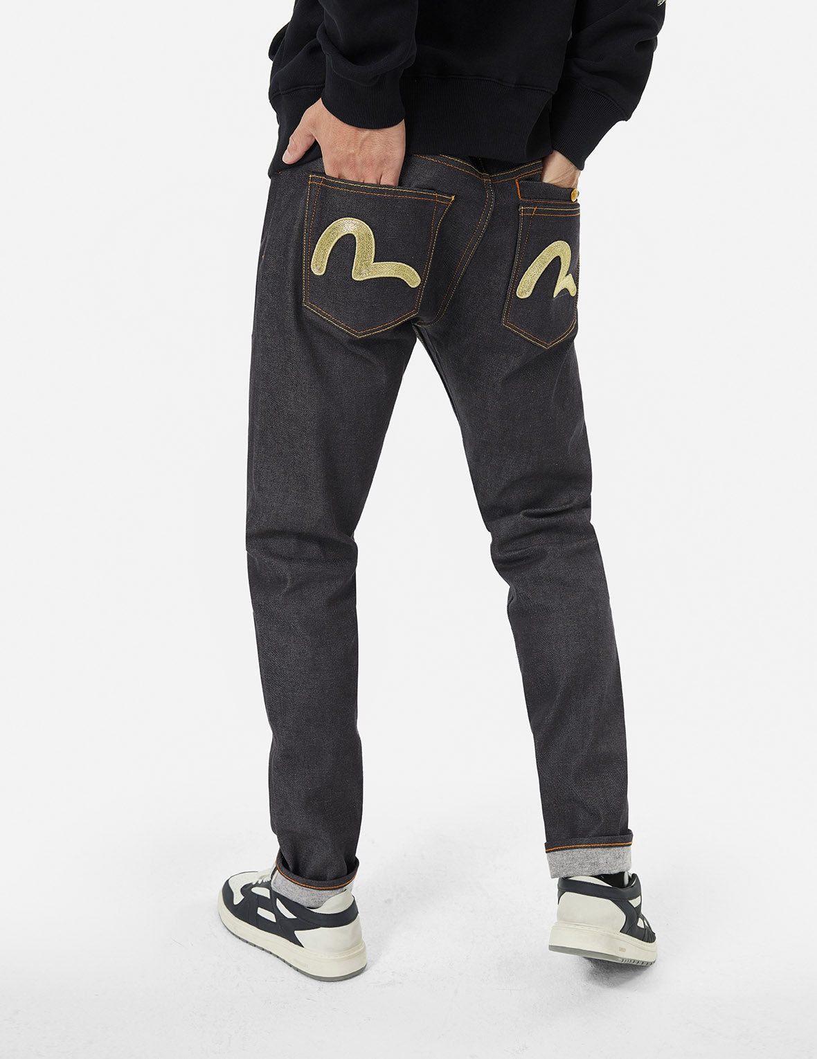 Seagull Metallic Embroidery Carrot Fit Jeans #2017 - 5