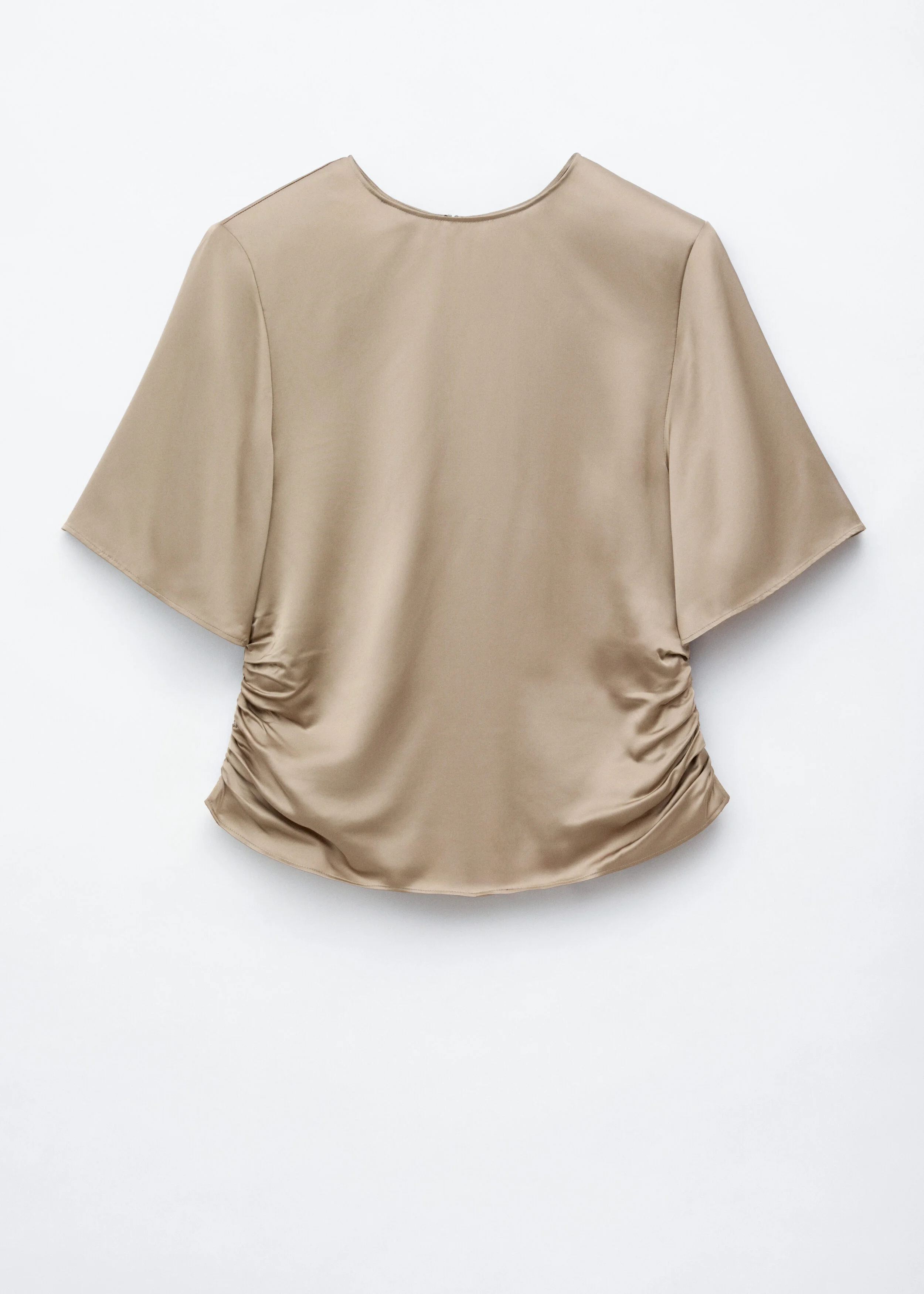 Pleated Side Slim Blouse - 1