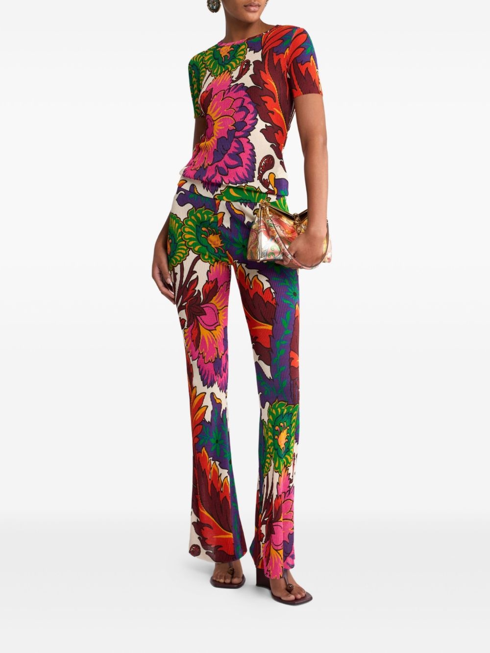 floral-print trousers - 2