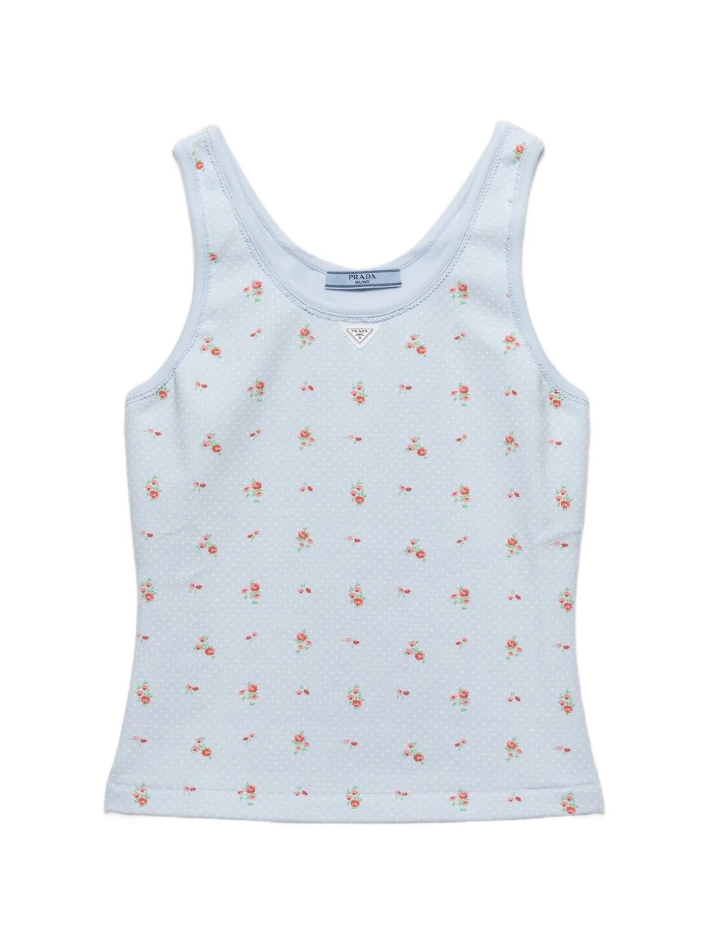 bouquet print ribbed knit top - 1