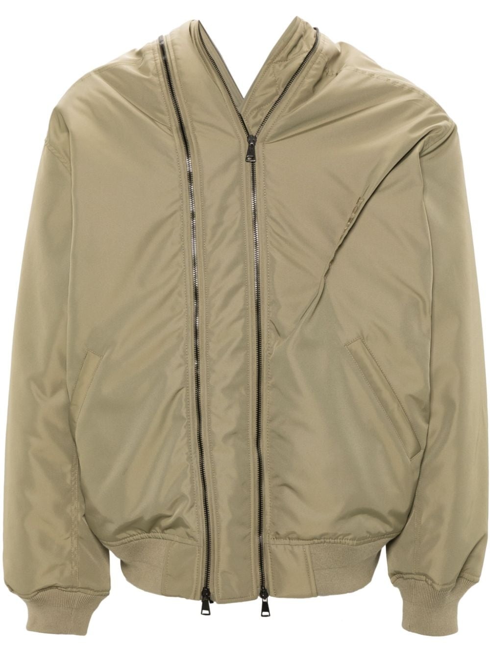double-zip asymmetric bomber jacket - 1