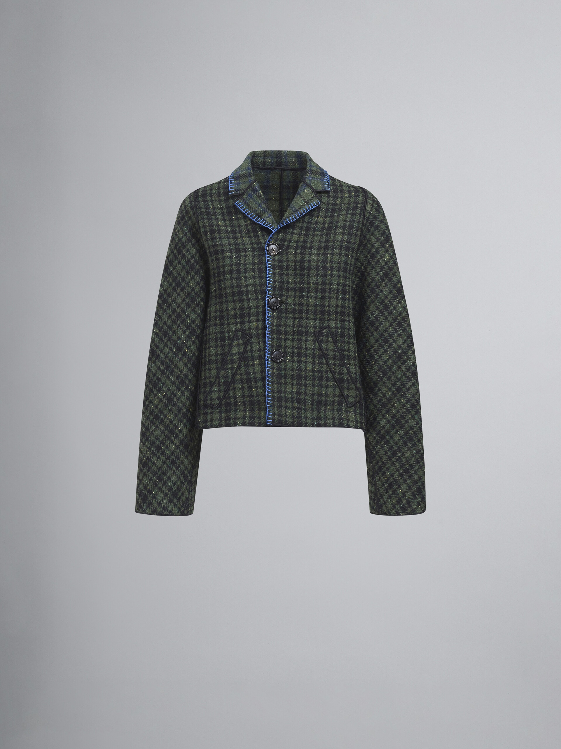 DOUBLE-FACED CHECK WOOL JACKET - 1