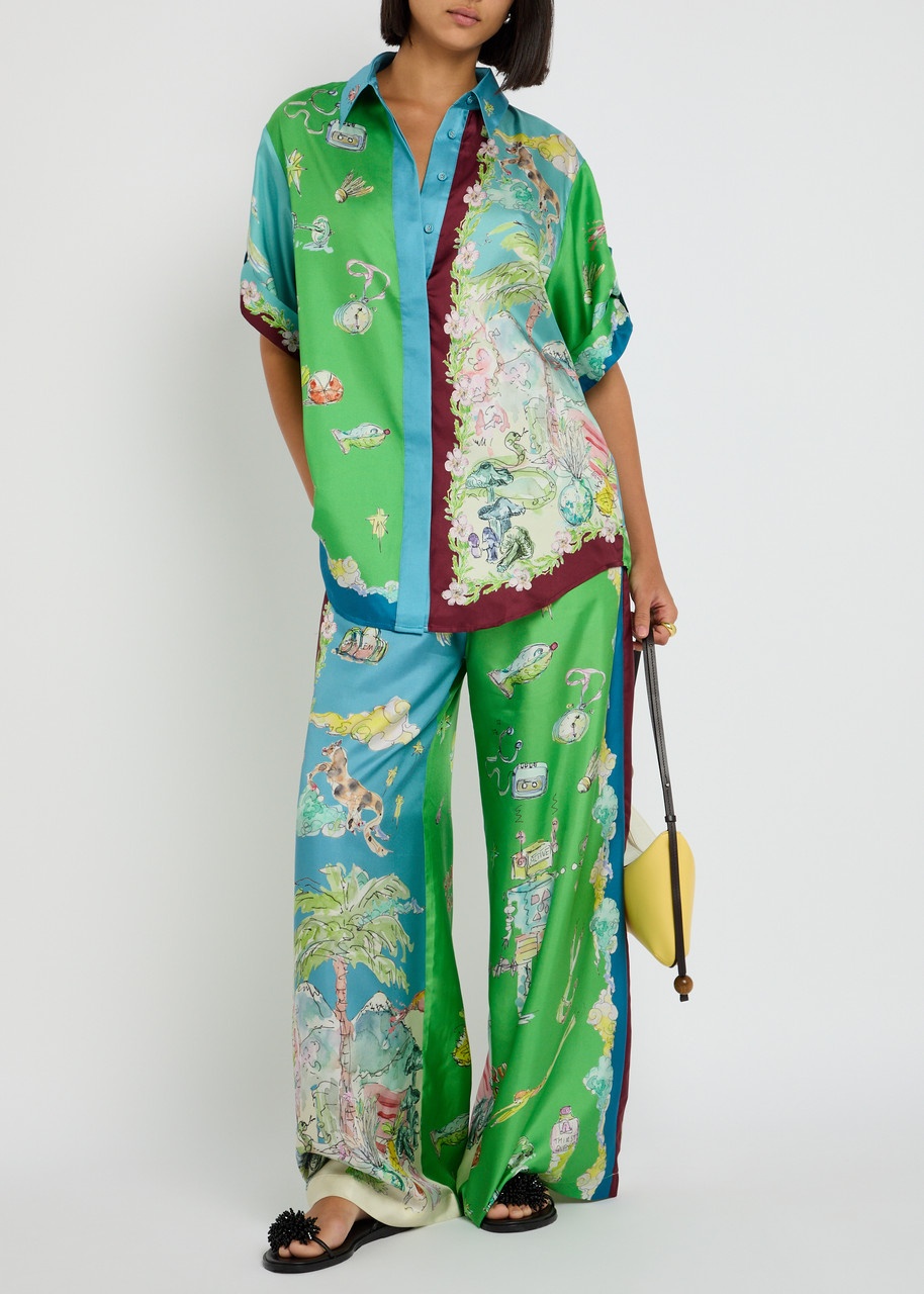 Alemais Daria Printed Silk-twill Shirt - 4