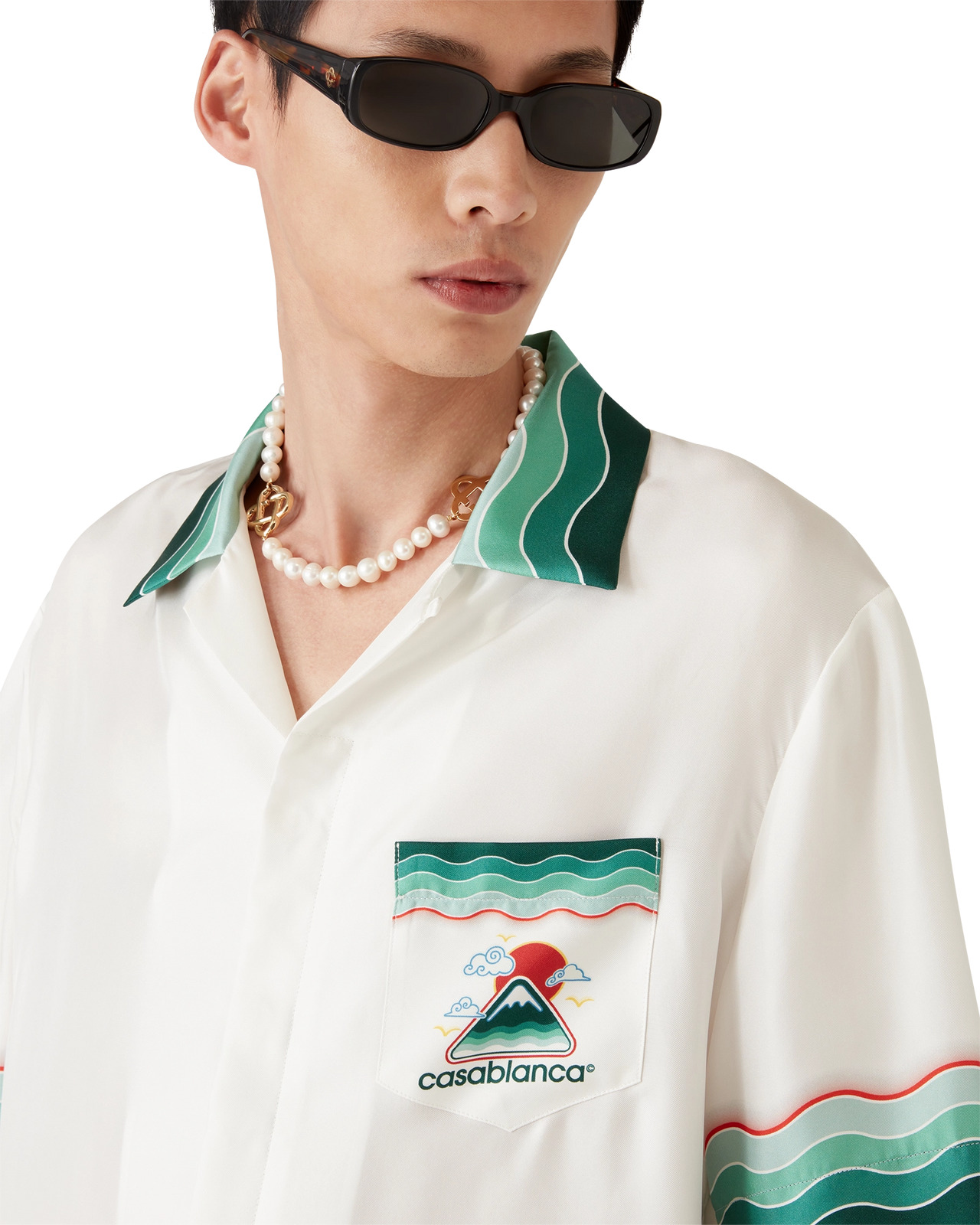 Montagne Ondulée Silk Short Sleeve Shirt - 5
