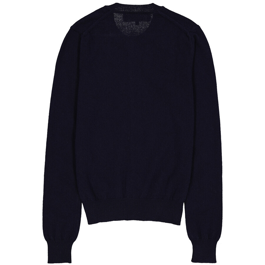 Comme Des Garcons Ladies Heart Logo Cardigan In Navy - 2