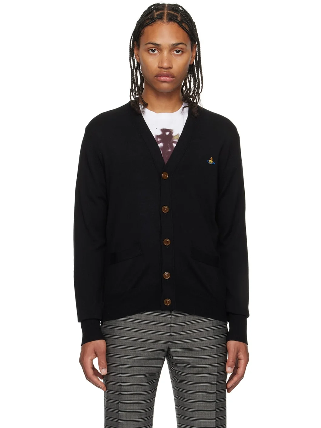 Black Buttoned Cardigan - 1