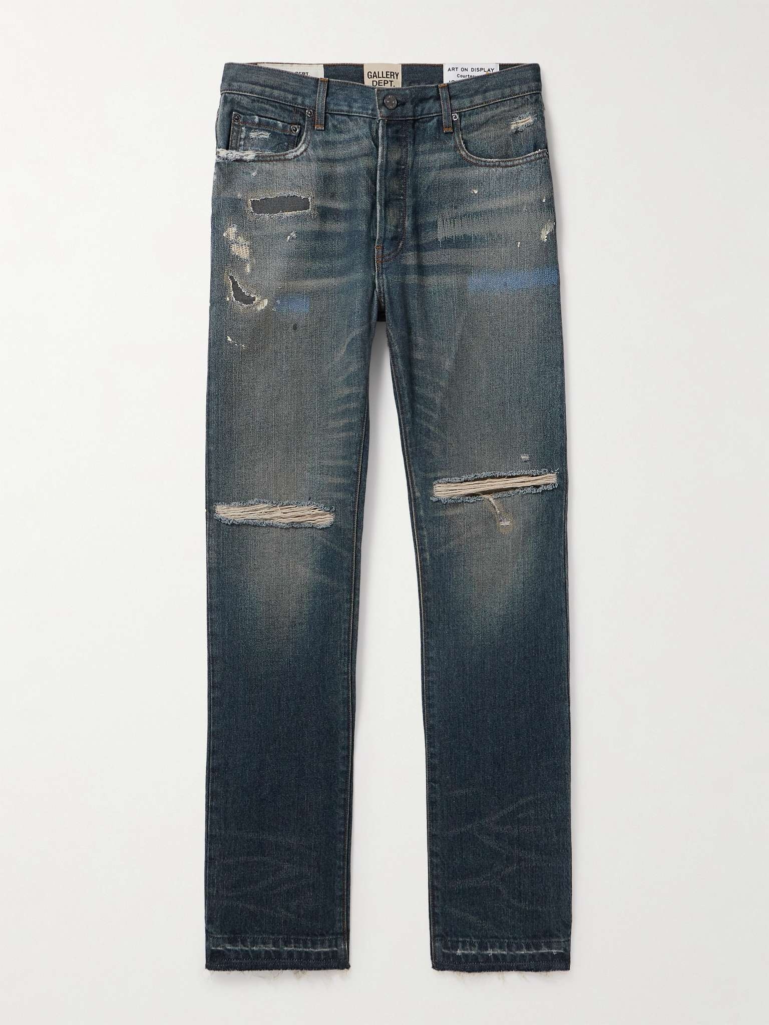Starr 5001 Straight-Leg Paint-Splattered Distressed Jeans - 1