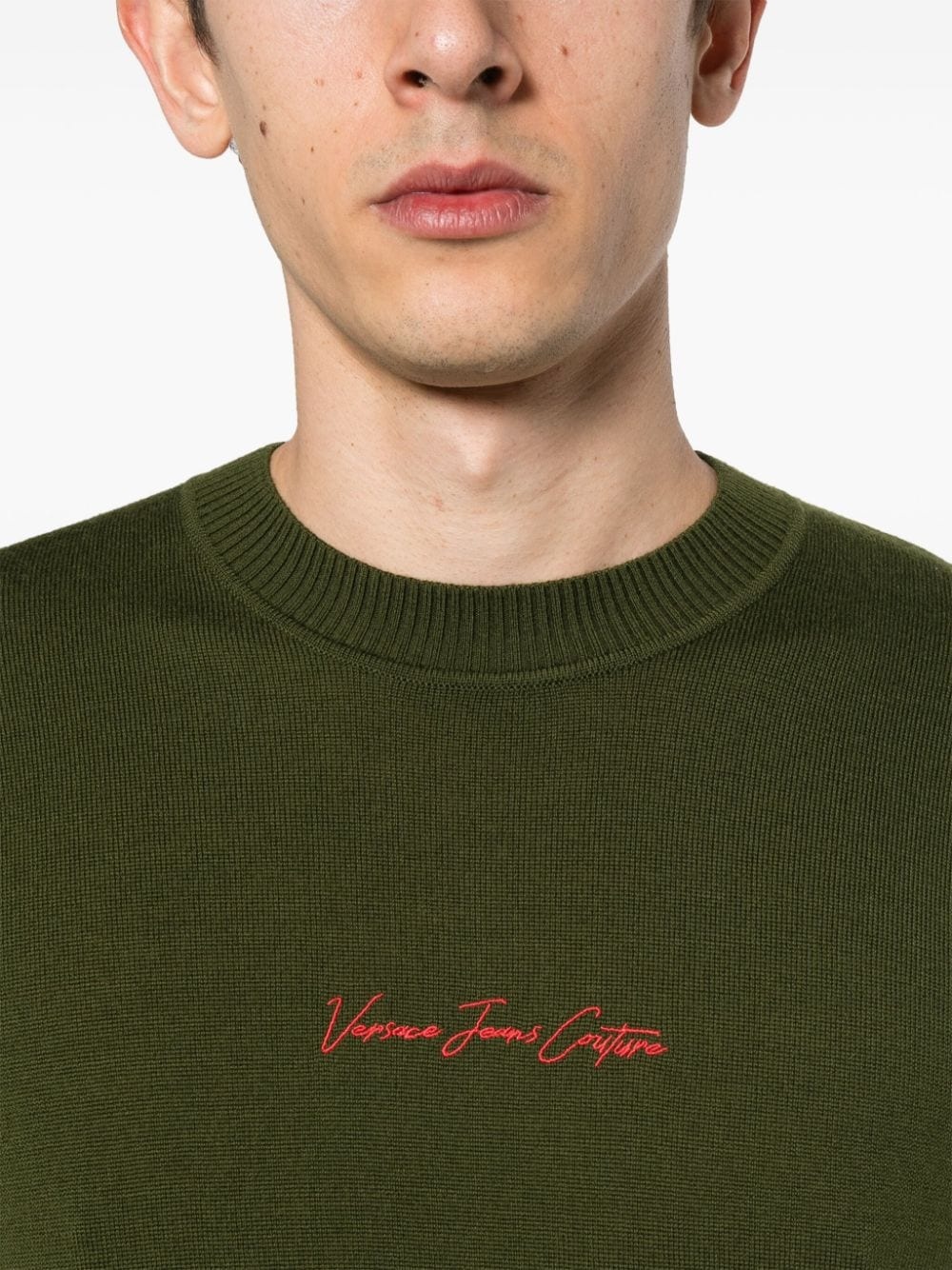 embroidered-logo wool jumper - 5