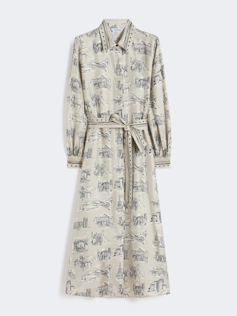 CARBONE Printed silk shirt dress - SAND 1