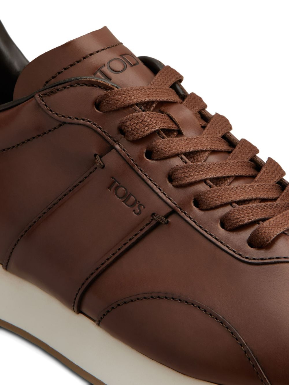 leather lace-up sneakers - 5