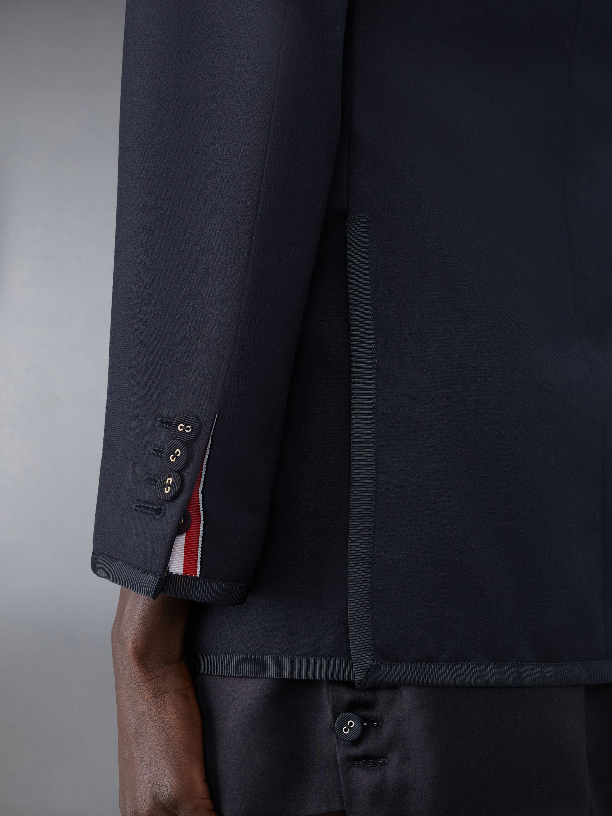 Super 120's Twill Tipping Elongated Sport Coat - 6